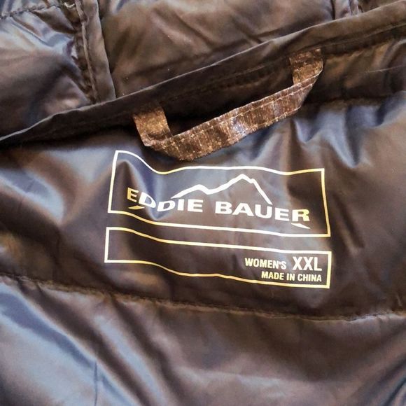 EDDIE BAUER Women's Charcoal Grey Quilted Down Hooded Parka 650 Size XXL - Picture 8 of 15